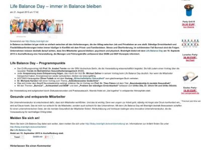 Life Balance Day – immer in Balance bleiben (HCC Magazin)